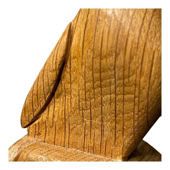 Vintage Hand Carved Wooden Egret Bird Sculptures – Pair of Mid-Century Figurines - Picture 9 of 11